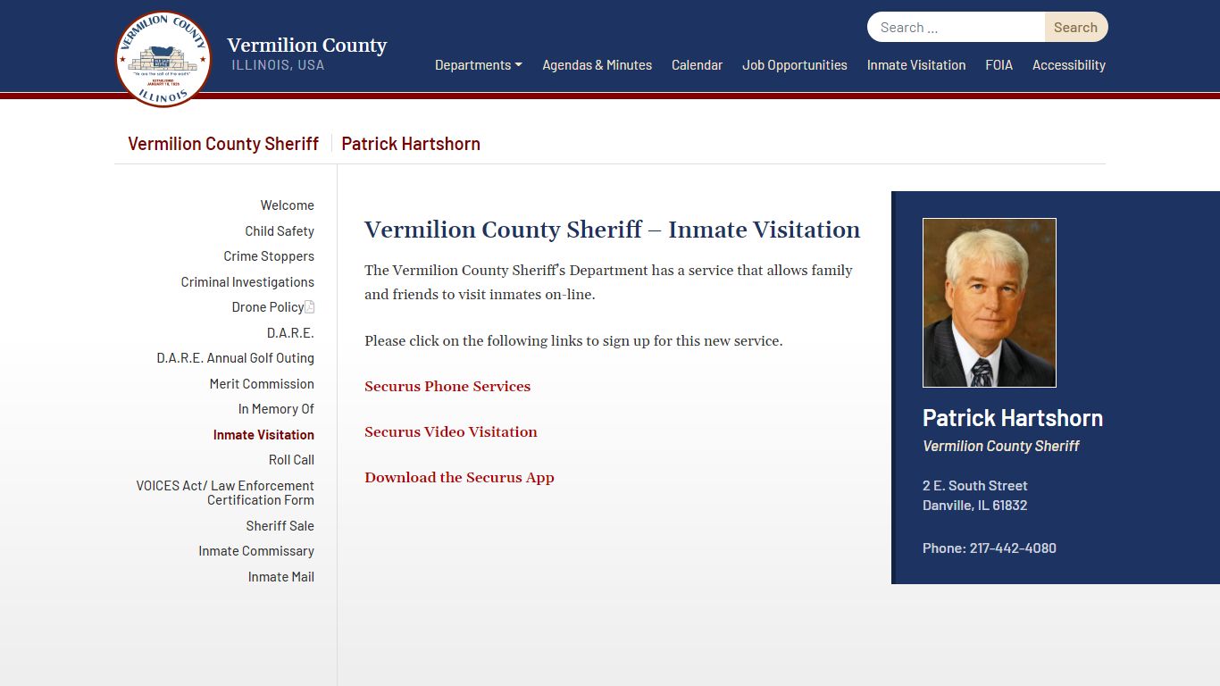 Inmate Visitation - Vermilion County